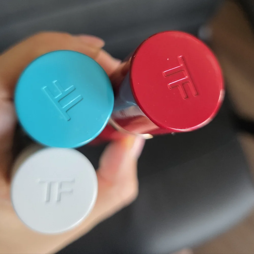 Tom Ford Travel Case Trio - White, Teal, Red - Picture 2 of 3